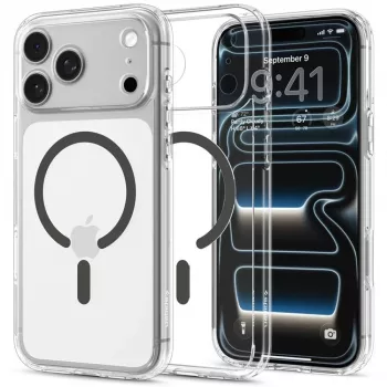 Spigen funda Ultra Hybrid MagSafe para iPhone 17 Pro Max / 18 Pro Max – transparente/grafito