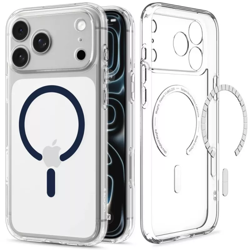 Spigen funda Ultra Hybrid MagSafe para iPhone 17 Pro Max / 18 Pro Max - transparente/azul intenso