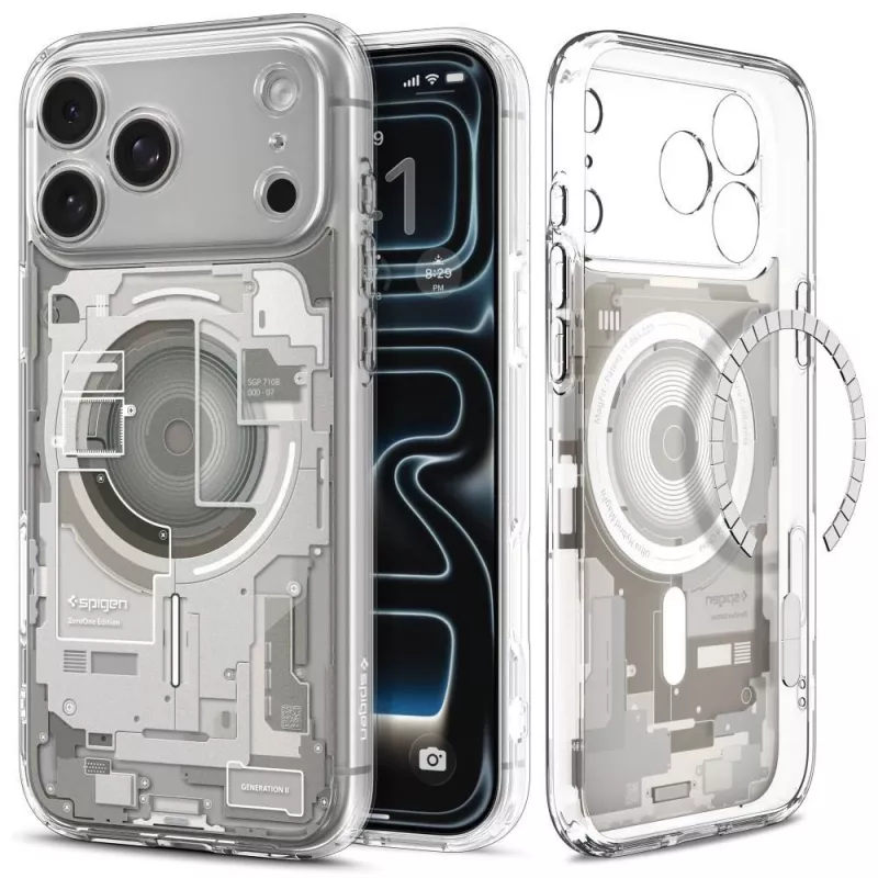 SPIGEN funda Ultra Hybrid MagSafe iPhone 17 Pro Max / 18 Pro Max Zero One Natural Titanium
