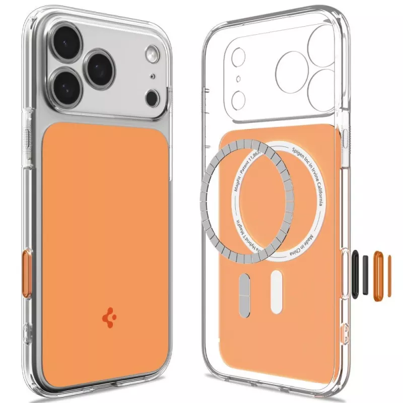 Funda Spigen Ultra Hybrid T Mag MagSafe para iPhone 17 Pro Max / 18 Pro Max – Naranja brillante