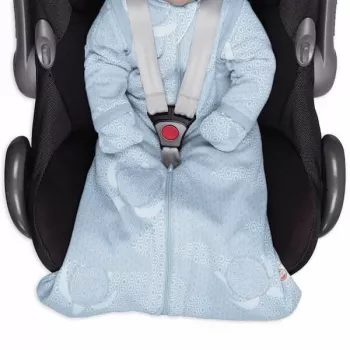 Saco de dormir para bebé Lodger Hopper Matcha Turtle con mangas desmontables, Blue Fogg, 50/62