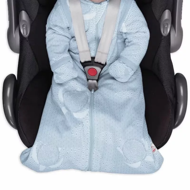 Saco de dormir para bebé Lodger Hopper Matcha Turtle con mangas desmontables, Blue Fogg, 50/62