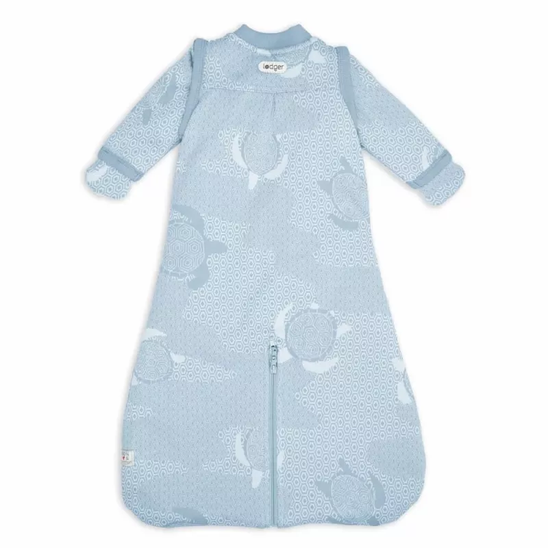 Saco de dormir para bebé Lodger Hopper Matcha Turtle con mangas desmontables, Blue Fogg, 50/62