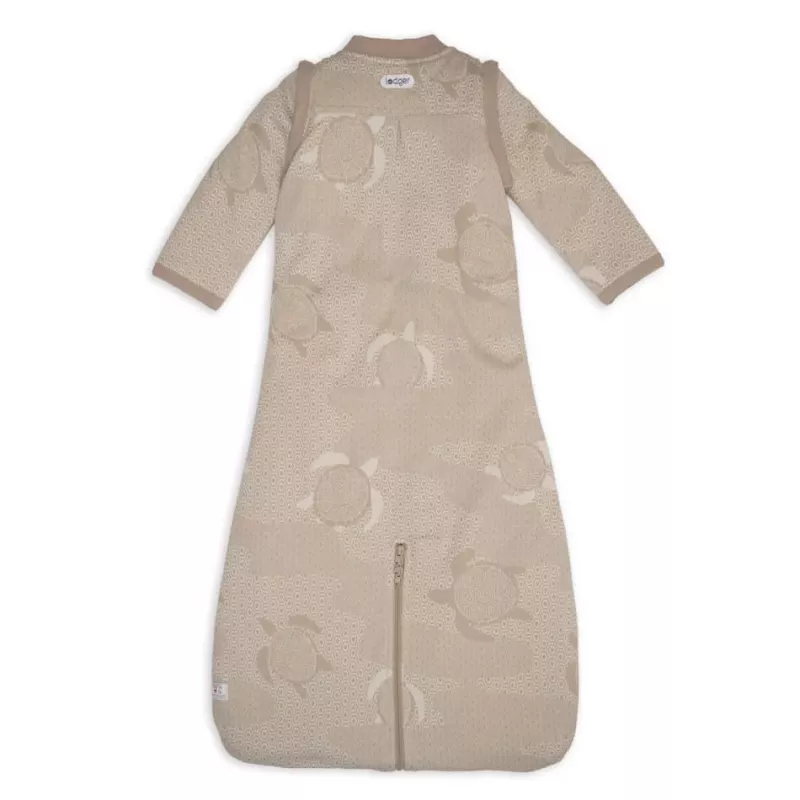 Saco de dormir para bebé Lodger Hopper Matcha Turtle con mangas desmontables, Beige, 68-80 cm