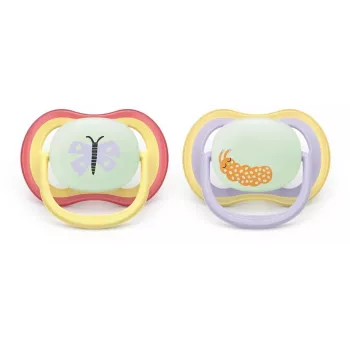 Philips AVENT Ultra Air Night chupete 0-6 meses, pack de 2, brillan en la oscuridad