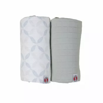 Lodger Swadler Solid Matcha muselina de algodón, Peppermint/Blue Fogg, 110x110 cm, pack de 2