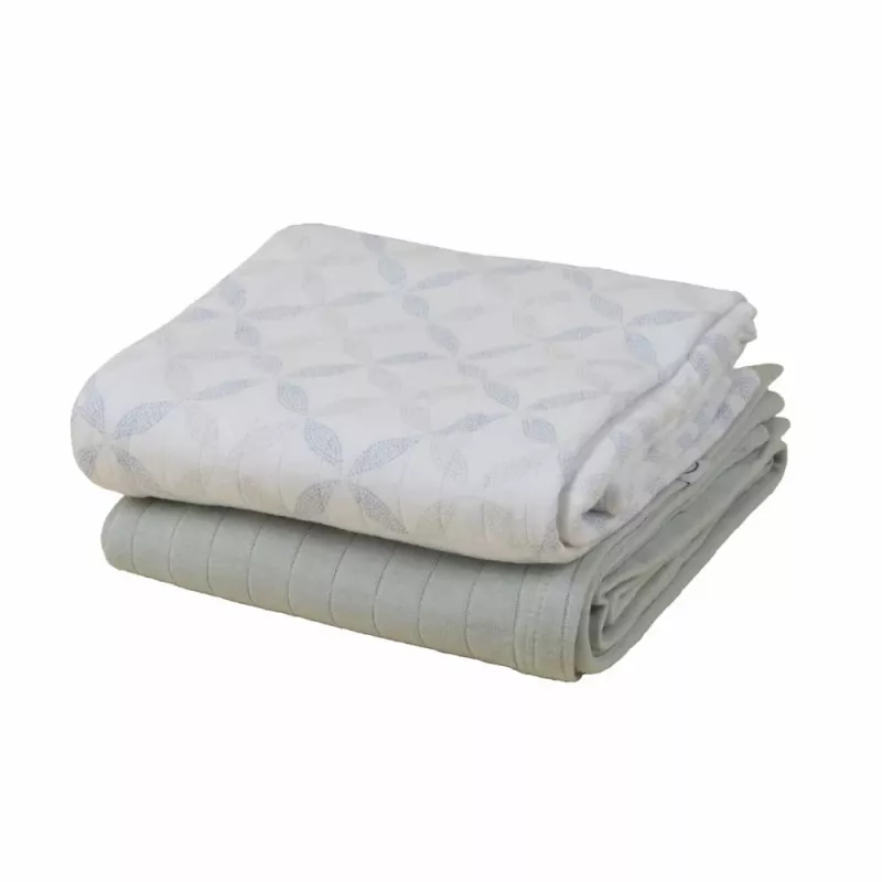 Lodger Swadler Solid Matcha muselina de algodón, Peppermint/Blue Fogg, 110x110 cm, pack de 2