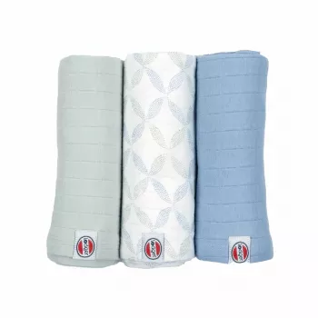Lodger Swadler Solid Matcha muselina de algodón, menta, 70x70 cm, pack de 3