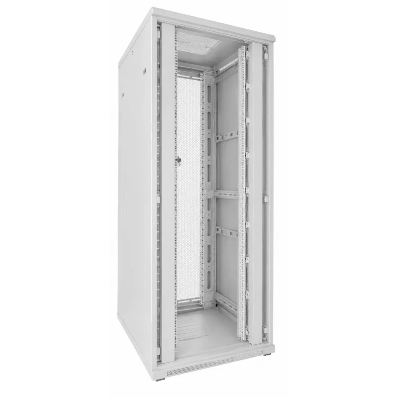 DSIT rack de servidor 42U 19 inch con puertas dobles perforadas delanteras y traseras, blanco, 800x1000x2000mm (DS8042DD-W)
