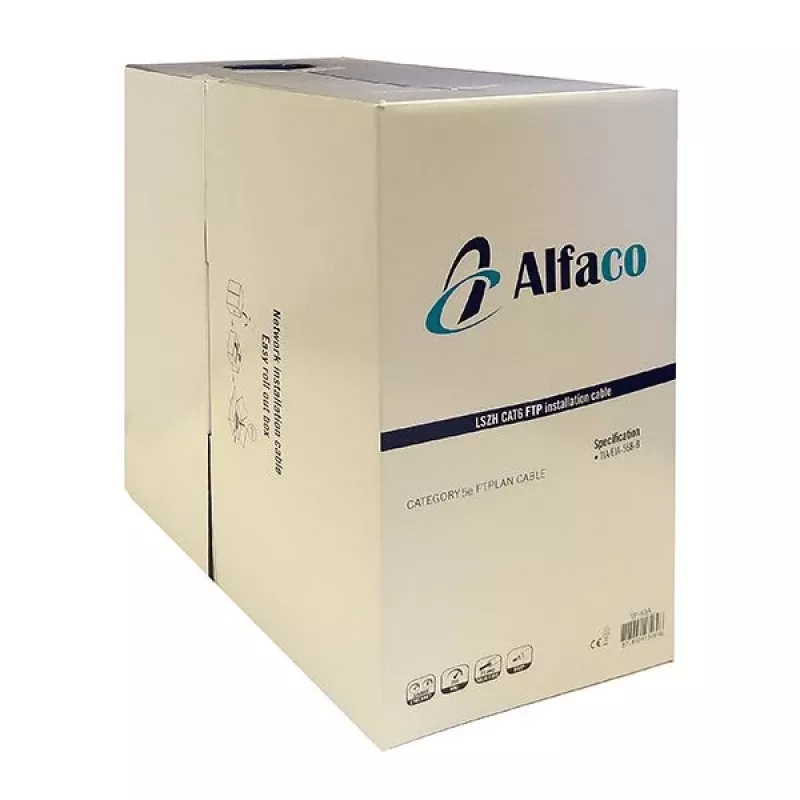 DSIT Alfaco cable de red Cat5e F/UTP solid core 305m rollo gris LSZH Eca