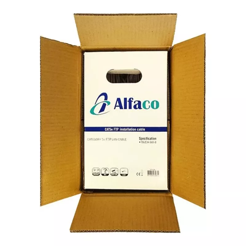 DSIT Alfaco cable de red Cat5e F/UTP solid core 305m rollo gris LSZH Eca