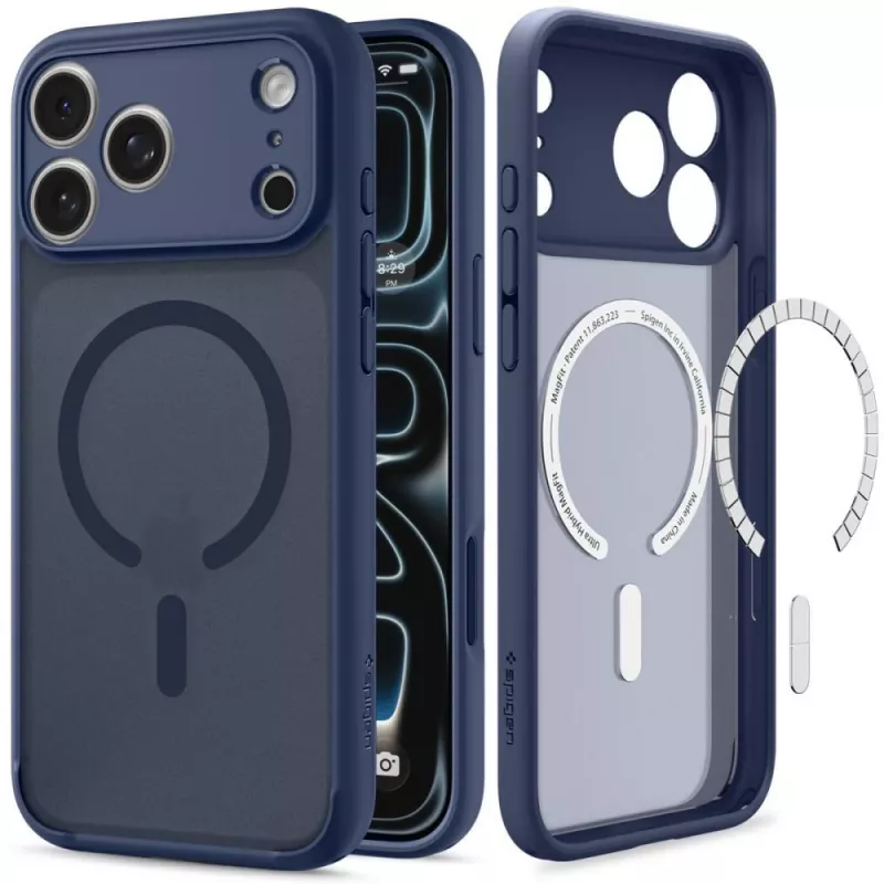 Spigen funda Ultra Hybrid MagSafe para iPhone 17 Pro / 18 Pro – Frost Deep Blue