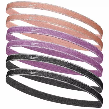 Nike Swoosh Sport Metallic Gomas de pelo pack de 6 - melocotón, rosa, gris