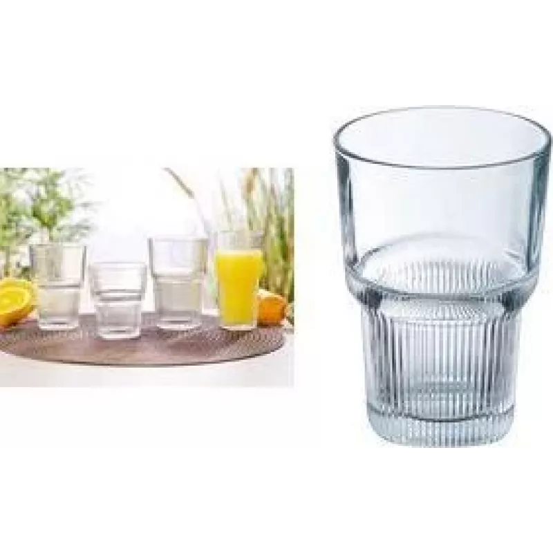 Esmeyer Arcoroc Starline vaso de vidrio templado, 310 ml, pack de 6, apto para lavavajillas, apilable 384-6733