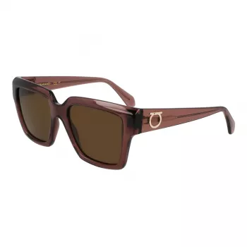 Ferragamo gafas de sol mujer SF2014S-511 rectangulares, montura Havana, lentes Gradient Brown, 54mm