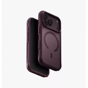 UNIQ Veren MagClick funda con carga para iPhone 18 Pro / 17 Pro – burdeos