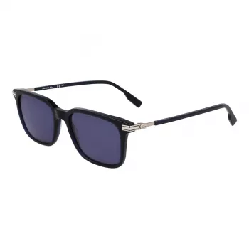 Lacoste gafas de sol hombre L6035S-410 rectangulares, montura azul, lentes grises, 53mm