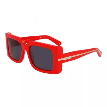 Ferragamo SF2032S-600 gafas de sol mujer estilo cat-eye, montura roja, lentes grises degradadas, 55/19/140 mm