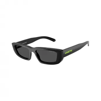 Arnette AN4357-121487 Gafas de sol de hombre, rectangulares, montura negra mate, lentes grises, 53/17/145 mm