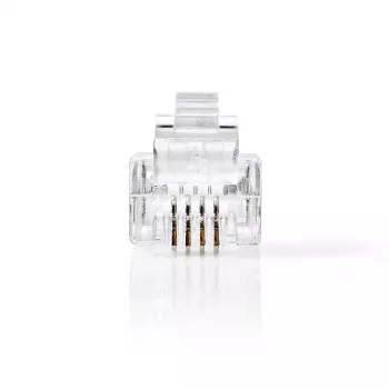 DSIT Conector macho de teléfono RJ11 - 4 polos - 10 unidades (DC-RJ11-10PCE)