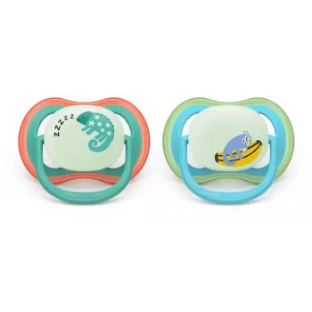 Philips Avent Ultra Air Night chupete 6-18 meses, pack de 2, niño, luminoso en la oscuridad