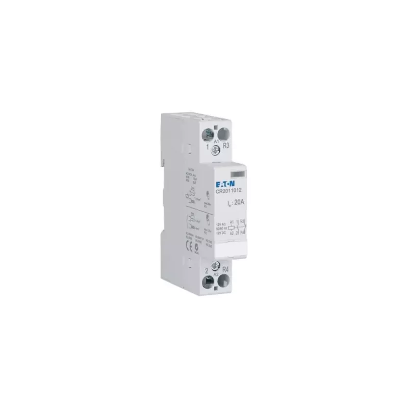 Eaton CR2011012 Contactor de instalación 12V AC/DC 20A 1NO+1NC 2 polos 193906