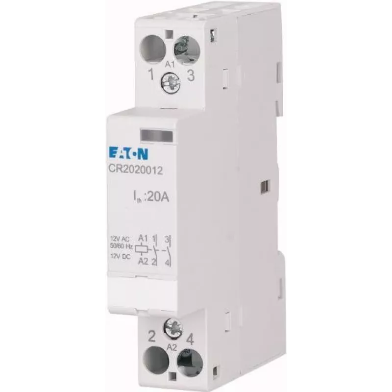 Eaton CR2011012 Contactor de instalación 12V AC/DC 20A 1NO+1NC 2 polos 193906