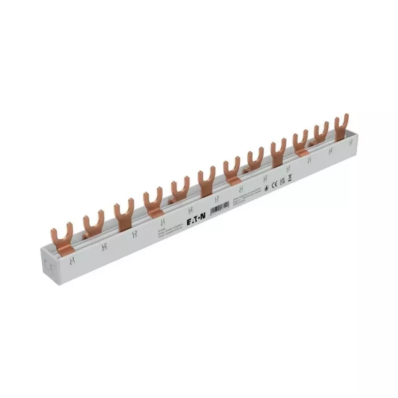 Eaton Barra colectora de horquilla trifásica EVGK-3PHAS/12MODUL, 63A, 12 módulos, 10mm², para xPole MCBs/RCDs (EP-501069)