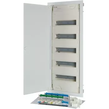 Eaton KLV-60UPP-F Armario de distribución empotrado, 5 filas, 60 unidades de módulo, blanco 302410