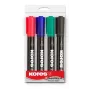 Kores K MARKER Rotulador permanente, punta biselada, 3-5 mm, colores surtidos, set de 4 M20945