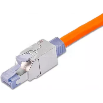 Wirewin WKS FK RJ45 KAT6A conector RJ45 de campo, Cat6A, apantallado, sin herramientas, zamak, contactos dorados, para 22-24 AWG, cable de 6-9 mm