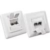 Wirewin DD-TRIO-C6 UP2 WS CAT6 toma de datos empotrable blindada, 2 puertos, LSA, blanco puro RAL 9010