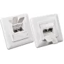 Wirewin DD-TRIO-C6 UP2 WS CAT6 toma de datos empotrable blindada, 2 puertos, LSA, blanco puro RAL 9010