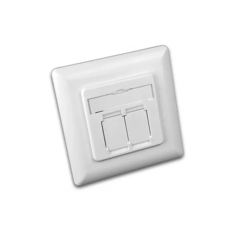 Wirewin DD-TRIO-C6 UP2 WS CAT6 toma de datos empotrable blindada, 2 puertos, LSA, blanco puro RAL 9010