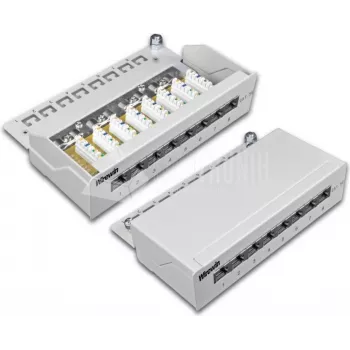 Wirewin DVP-TRIO-K5E 8 - panel de parcheo de sobremesa 8 puertos Cat5e blindado, conexión LSA
