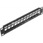Wirewin TKS PANEL 12 panel de parcheo Keystone de 12 puertos, montaje en rack de 10 pulgadas, blindado, negro