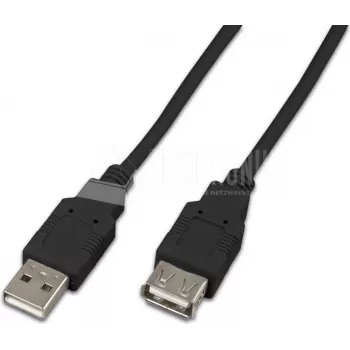 Wirewin USB A-A MF 0.5 SW cable alargador USB 2.0, 0,5 m, negro