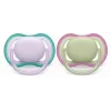 Philips Avent chupete Ultra Air 0-6 meses, pack de 2, niña rosa/lila, SCF085/24