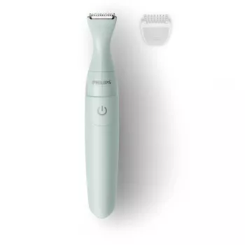 PHILIPS Essential recortadora de bikini BRT398/15, afeitado seguro para zonas sensibles, mojado y seco, 3 ajustes de longitud, a pilas, blanco con detalles rosa