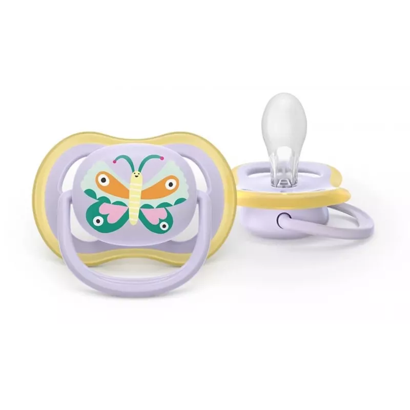 Philips Avent chupete Ultra Air 0-6 meses, pack de 2, azul y verde