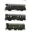 Roco 6200131 H0 set de tren de línea secundaria DR 2: 2x coches de pasajeros de 2.ª clase Bip y 1x coche de departamentos de 2.ª clase B3