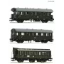 Roco 6200131 H0 set de tren de línea secundaria DR 2: 2x coches de pasajeros de 2.ª clase Bip y 1x coche de departamentos de 2.ª clase B3