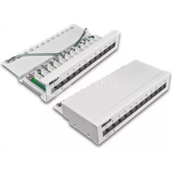 Wirewin panel de parcheo de escritorio CAT6 de 12 puertos, apantallado, conexión LSA+ (DVP-TRIO-K6 12)