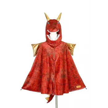 Souza! disfraz de capa de dragón rojo con capucha y máscara para niños 4-7 años