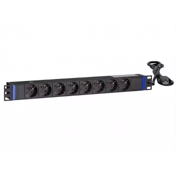 DSIT PDU rackmount de 8 tomas 19 pulgadas con conector C14 y contacto de tierra (DS-8PDU-C14-PE)