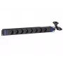 DSIT PDU rackmount de 8 tomas 19 pulgadas con conector C14 y contacto de tierra (DS-8PDU-C14-PE)