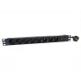 DSIT PDU de 8 tomas 19 pulgadas con interruptor principal y protección contra sobrecargas (DS-8PDU-MO-PE)