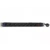 DSIT PDU de 8 tomas 19 pulgadas con interruptor principal y protección contra sobrecargas (DS-8PDU-MO-PE)