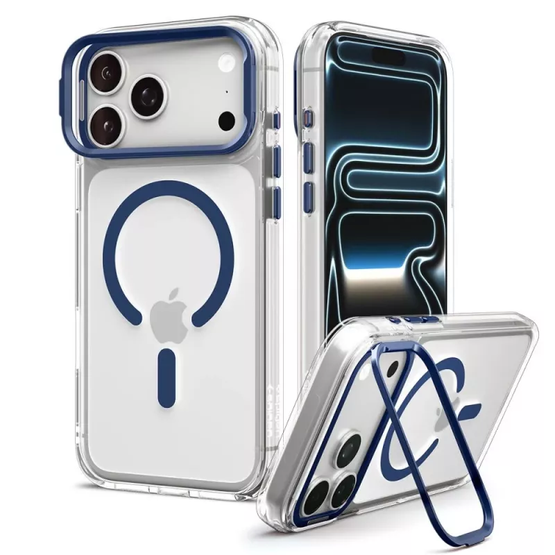 SPIGEN funda Ultra Hybrid Optik S MagSafe para iPhone 17 Pro Max / 18 Pro Max - transparente/azul profundo