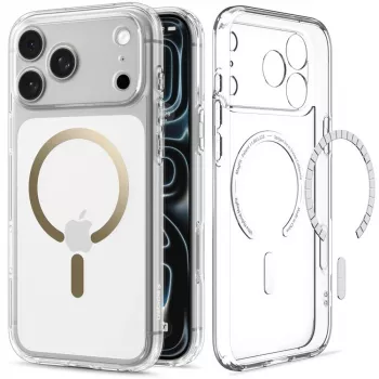 SPIGEN funda Ultra Hybrid MagSafe para iPhone 17 Pro Max / 18 Pro Max – transparente/oro